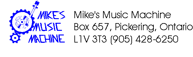 Mike's Music Machine Logo and Address